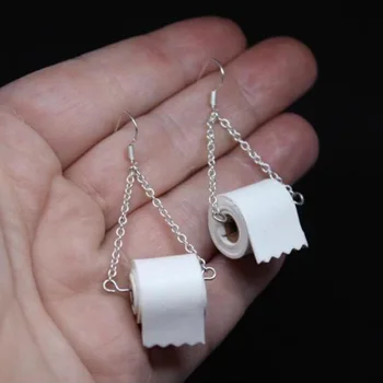 Móda Zábavné DIY Toaletný Papier Drop Náušnice Ženy Prehnané toaletné Potreby Visieť Náušnice Ženské Šperky Brincos Mujer 2020