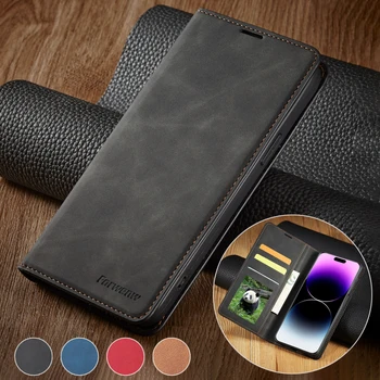 Peňaženka Magnetické Drapákové Flip Anti-drop Business Kožené puzdro Pre iPhone 14 Pro Max 13 12 11 SE 2022 X XR XS 8 7 6 Plus 5 5S