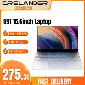 CRELANDER Notebook 15.6 Palce 12 GB RAM, 128 GB/256 GB/512 gb diskom/1 TB diskom SSD Intel J4125 Windows 10 váš Notebook Pc Prenosný