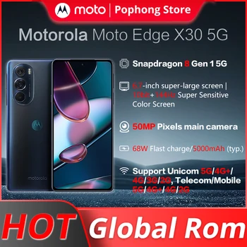 Globálne ROM Motorola MOTO Okraji X30 5G MobilePhone 6.7 palcový 144Hz Displej Snapdragon 8 Octa-Core 68W SuperCharge