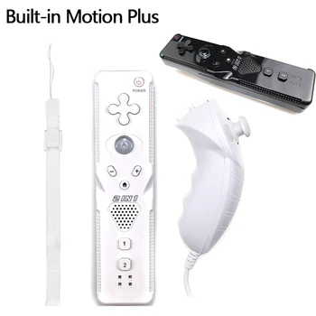 2 V 1 Bezdrôtový Diaľkový ovládač Pre Nintendo Wii Nunchuk Vstavaný Motion Plus Gamepad S Remienkom na Ruku Snímač Pohybu Nové