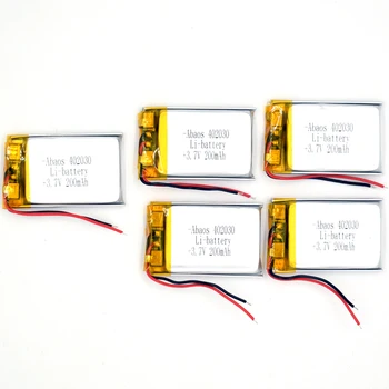 5 KS 3,7 V 200mAh Li-polymérová Nabíjateľná Batéria Li-Po ion pre MP3, MP4 402030