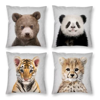 Tiger, leopard panda malých zvierat obliečka na vankúš obliečka na vankúš dekorácie obývacia izba dekorácie gauč vankúš môže byť prispôsobený