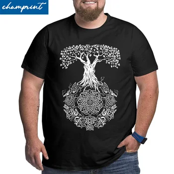 Muži Strom Života Vikingov Valhalla Syn Odin Tričká Bavlnené Oblečenie Lumbálna Veľké Vysoký Tee Tričko Veľké 4XL 5XL 6XL T-Shirts