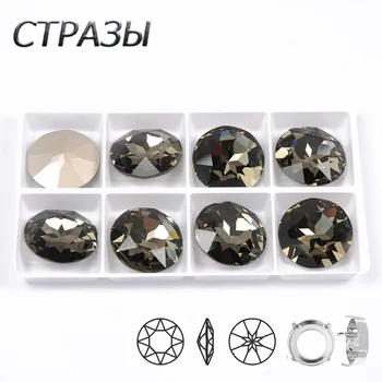 CTPA3bI Black Beauty Diamant Farba Crystal Materiál Kolo Pointback Šiť Na Kamienkami DIY Oblečenie Tašky Remeslá Remeslá