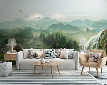 beibehang Prispôsobiť nové, moderné Čínsky štýl, hmlisté borovica oblak hmly atrament krajinomaľbou pozadí abstraktných de parede tapety