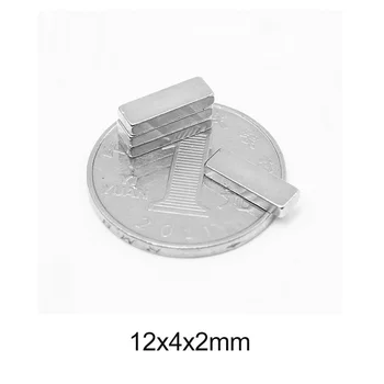 20~500PCS 12x4x2 mm Silné Magnety list 12mmX4mm Blok s permanentným Magnetom 12x4x2mm Tenké Neodýmu Silný Magnet 12*4*2 mm