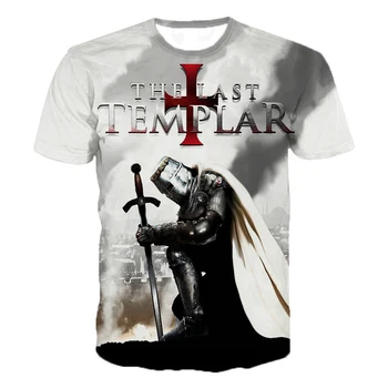 Rytieri Templar 3D Vytlačené T Košele Muži Ženy Hip Hop Tričká Smart Casual T Košele Harajuku Streetwear Hip Hop Tričká