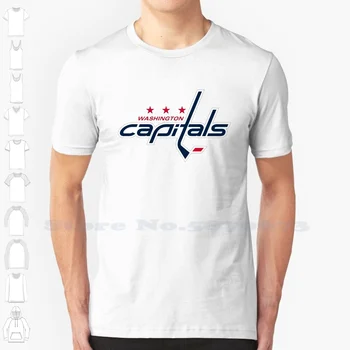 Washington Capitals Logo. Čierne Biele Tričko Pre Mužov, Ženy, Mestá Marca
