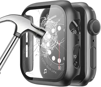 Sklo+Kryt Pre Apple Hodinky prípade 45mm 41mm 44 mm 40 mm 42mm 38mm iWatch Accessorie Screen Protector Apple hodinky series 3 6 SE 7 8