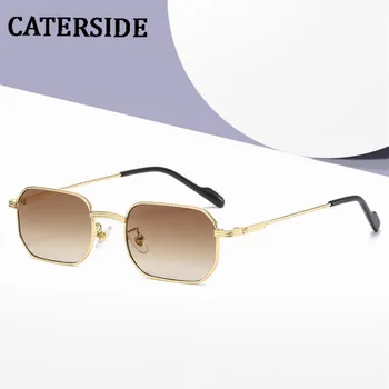 CATERSIDE Úzke pánske slnečné Okuliare Módne Obdĺžnik Ženy Kovové Luxusné Značky Slnečné Okuliare 2021 Klasické Retro Oculos Okuliare UV400
