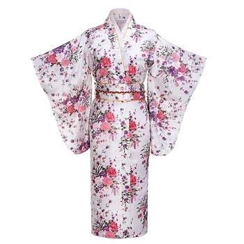 Cosplay Kostým Pre Ženy Večer Party Šaty Šaty Tlač Kvet Japonské Kimono Župan Šaty Celý Rukáv Performace Oblečenie