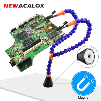 NEWACALOX Spájkovanie Držiteľ Spájkovanie Tretej Strane Magnetické Y-typ Flexibilné Rameno pre PCB Zariadenie pomocné Ruky, Zváranie Repair Tool