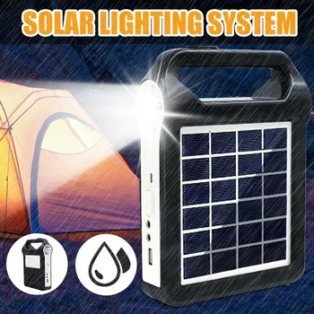 Prenosné 6V Napájaním Skladovanie Generátor Systém Solárny Panel S Lampou Osvetlenie Domov Solar Energy System Súprava USB Nabíjačky