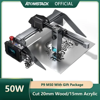 ATOMSTACK P9 M50 Laser Rytec 3,5 Palcový Dotykový Displej 32-Bit Chipset Prenosný Laser Rytec 50W Ploche CNC Rezanie Laserom