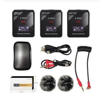 Audio 2.4 G Bezdrôtový Lavalier Mikrofón pre Kameru Rozhovor Live Nahrávku pre IPhone Xiao Mobilephone PC DSLR Fotoaparát