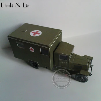 1:43 3D 14 X 6typ Sovietskeho Zis-44 Battlefield Ambulancie Army Truck Papier Model Druhej Svetovej Vojny Montáž Ručné Práce Puzzle Hry