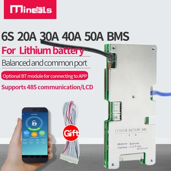 BMS 6S 20A 30A 40A 5A 24V Li-ion batéria ochrany rada Podporu bluetooth smart UART 485 komunikácie SOC zobrazenie zostatku