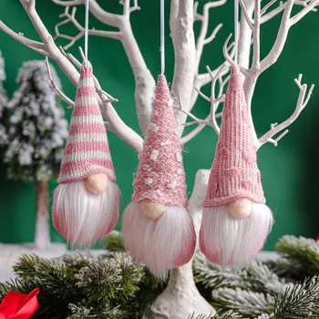 3ks Vianočné Mini Bábika Gnome Vianočný Stromček Prívesok Ružové Oblečenie pre Bábiku Ornament Domov Vianočné Dekorácie Navidad 2022 Natal Noel