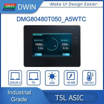 DWIN 5.0 Inch LCD Modul S Shell, 800*480 HMI Kapacitný Dotykový Panel, Smart Screen UART TFT Displej - DMG80480T050_A5WTC