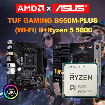 AMD Nové Ryzen 5 5600 CPU Hra Procesor R5 5600 Zásuvky AM4 DDR4 AMD Ryzen CPU+ASUS Nové TUF B550M PLUS WIFI II základná Doska