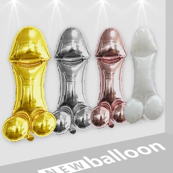 85×40 cm Penis Fóliové Balóniky Sliepky Bachelorette Party Dekorácie Dodávky Dick Tvar Zlaté Balóny Dospelých Party Dekor Príslušenstvo