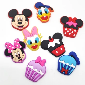 8pcs/set Croc Charms Mickey Mouse Disney Kreslené Fit Tortu Obuvi Príslušenstvo Ružová PVC Obuvi, Dekorácie pre Chlapcov, Dievčatá darčeky jibz