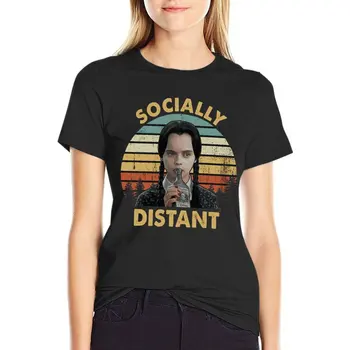 Sociálne Vzdialených Ročník - Addams Family Nadrozmerné T-Shirts Zábavné Oblečenie pre Ženy 100% Bavlna Streetwear Veľké Veľkosti Topy Čaj