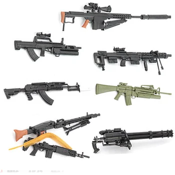 1:6 Zostaviť Zbraň 1 / 6 Zbraň Model AK 47 Puška M82A1 Sniper Puška Gatlin M134 Plast Zbraň Vojenskej Simulácie Hračky, Farba Náhodný