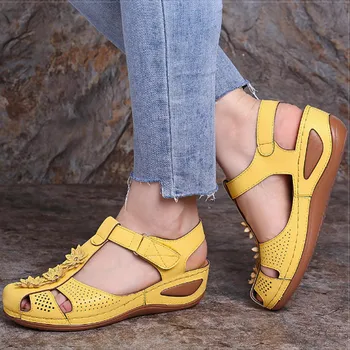 Ženy Sandále Plus Veľkosť 44 Kliny Topánky Žena Podpätky Sandále Chaussures Femme Mäkké Dno Platformu Sandále Gladiator Ležérne Topánky