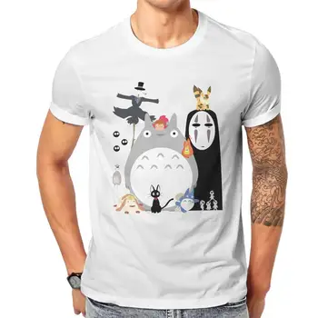 Muži T-Shirts Môj Sused Totoro Ducha Preč Zábavné Bavlna Tee Tričko Anime Hayao Miyazaki Štúdio Ghibli Tričká Oblečenie 4XL 5XL