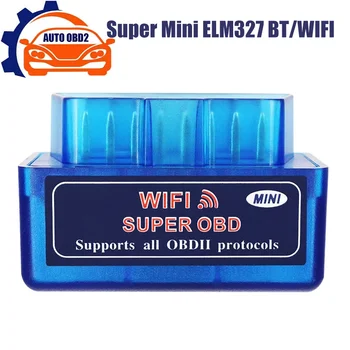 Super Mini ELM327 BluetoothV1.5 Kompatibilné OBD2 Skener Wifi ELM 327 BT Na Android, IOS Auto diagnostika OBD II Code Reader
