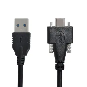 USB 3.1 USB C Typ kábla-C Dual Skrutku Zamykanie na Štandardné USB3.0 Dátový Kábel 1,2 m 2 m 3 m Panel Mount Typ