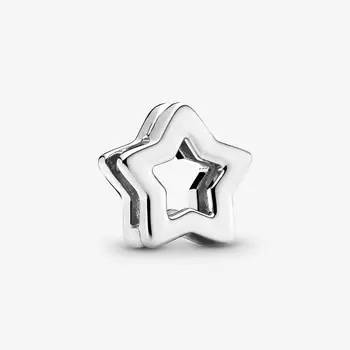 Skutočné 925 Sterling Silver Star Klip Kúzlo Silikónové Korálky pre Šperky, Takže sa Zmestí Reflexions Náramok Berloques Veľkoobchod
