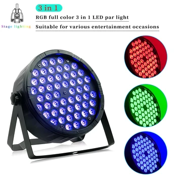 54x3W RGB 3 v 1 LED Par Svetlo DMX Kontrolované Fáze Osvetlenie pre divadelné Výkon Strán, Svadby, DJ, Disco Svetlá