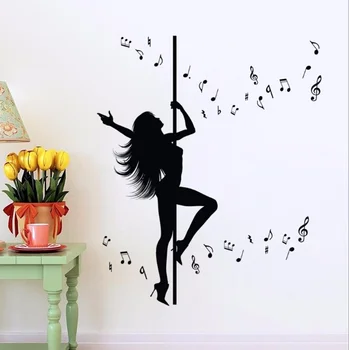 Dievča Tancuje samolepky na stenu tanečnej miestnosti, domáce dekorácie tvorivé pvc odtlačkový nástenná maľba domáce dekorácie pre spálne, obývacia izba h134