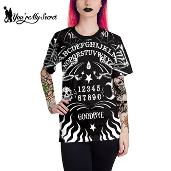 [Vy ste Moje Tajomstvo] Nové Módne Ouija Board Žena T-Shirt Čiar Tee Gotickom Štýle Black Top Žien Horor Ulice T-Top XXL