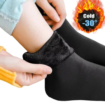 Nové Nežnej Ženy Zime Teplé Zahustiť Tepelnej Ponožky Mäkké Bežné jednofarebné Ponožky Vlnené Cashmere Domov Čižmy Poschodí Ponožka 1Pairs
