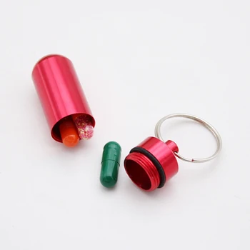 1@#1pcs Mini Nepremokavé Hliníkový Prenosný Pilulku Box Prípade Fľaša Cache Drog Držiteľ Kontajner, Auto Keychain Medicíny Box Zdravotnej Starostlivosti