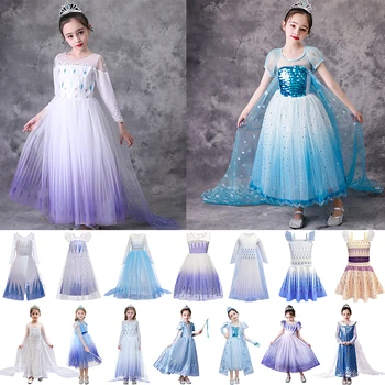 2020 Nové Ana Elza Súbory Na Šaty Snehová Kráľovná Cosplay Kostým Detský Šaty Pre Dievčatá Strana Princezná Šaty Pre Dievčatá Fantázie Detí Oblečenie