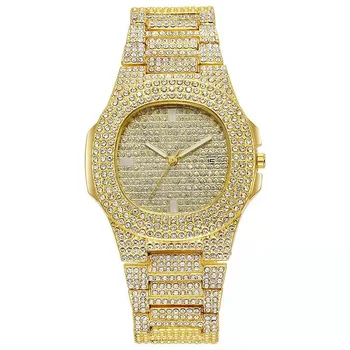 Kvalitné luxusné módne high-end Sky Star Plný diamond Oceľový pás Lady quartz hodinky Študent dievča Business Športové retro hodiny
