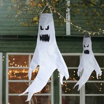 Halloween Windsock Ghost Tvár Vietor Ponožka Vlajka Visí Vonkajšie Dekorácie Na Dvore, Záhrada, Terasa, Halloween Dekorácie Pre Domov Nové