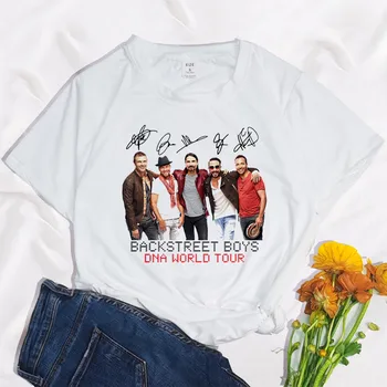 2022 Zábavné Backstreet Boys Svete Módy Tlače Mujer Camisetas Biely Top, T Košele Estetika Grafické Krátky Rukáv t-shirt Ženy