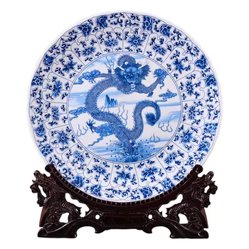 Jingdezhen Keramiky Modré a Biele Porcelánové Závesné Dosky Dekorácie Doska Čína Štýl Obývacia Izba Domáce Dekorácie Remeslá
