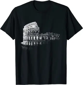 Ríma, Koloseum Taliansko Italia Rímsky Amfiteáter Starovekého Ríma T-Tričko Krátky Rukáv Bežné Bavlnené O-Krku Lete Tees
