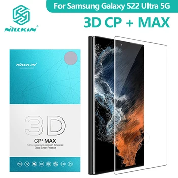 Nillkin Pre Samsung Galaxy S22 Ultra S21 Ultra 3D CP+ MAX Screen Protector Tvrdené Sklo Plné Pokrytie Anti-glare Displej Film