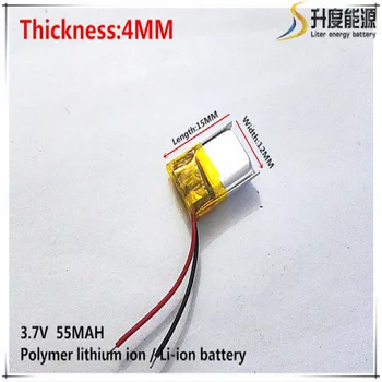 3.7 V,55mAH,[401215] PLIB; polymer lithium ion / Li-ion batéria pre GPS,mp3,mp4,mp5,dvd,bluetooth,model hračka