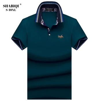 SHABIQI Nové Značky tričko Mužov Muži Polo Tričko Mužov Krátke Bavlnené Tričko Priedušná Bežné Polo Tričko Plus Veľkosť 5XL 6XL 7XL 8XL