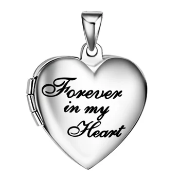 Pamätník ženy Navždy v mojom srdci foto medailón prívesok z nehrdzavejúcej ocele srdce obrázok medailón náhrdelník Šperky Obsahuje 18 reťazca