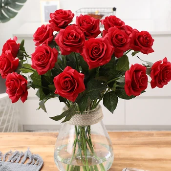 1/3ks Umelé Kvety Ruže Kytice Svadobné Ozdobné Vence, Vianočné Dekorácie pre Domov Garden Party Falošné Rose Dekor